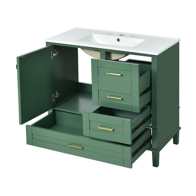 Meuble-lavabo vert 36 po