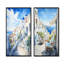 Village côtier de Santorin en Grèce IV - Ensemble de salon art mural Grèce-573848836-573848832