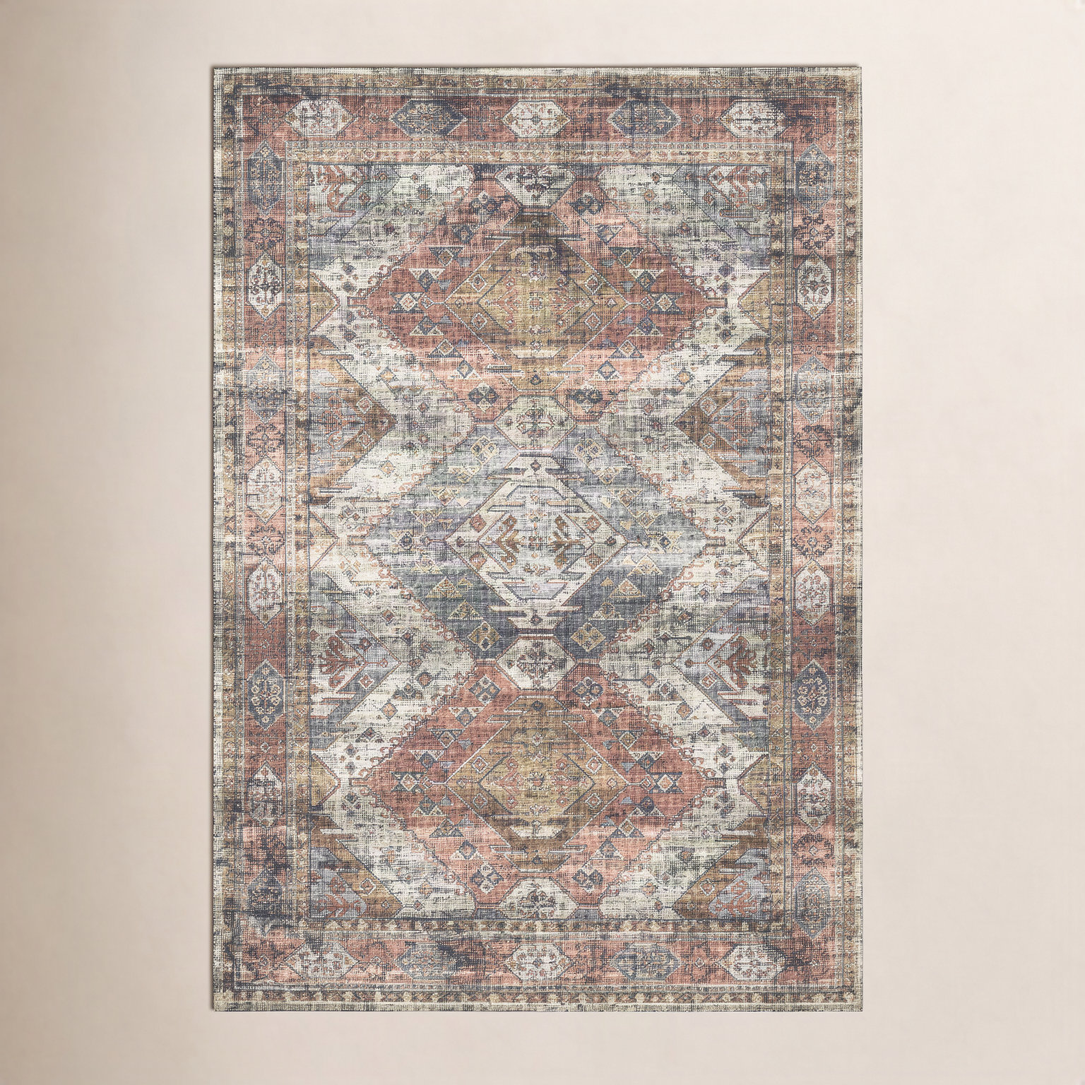 Gelo Apricot Mist Oriental Rug, Round 6'