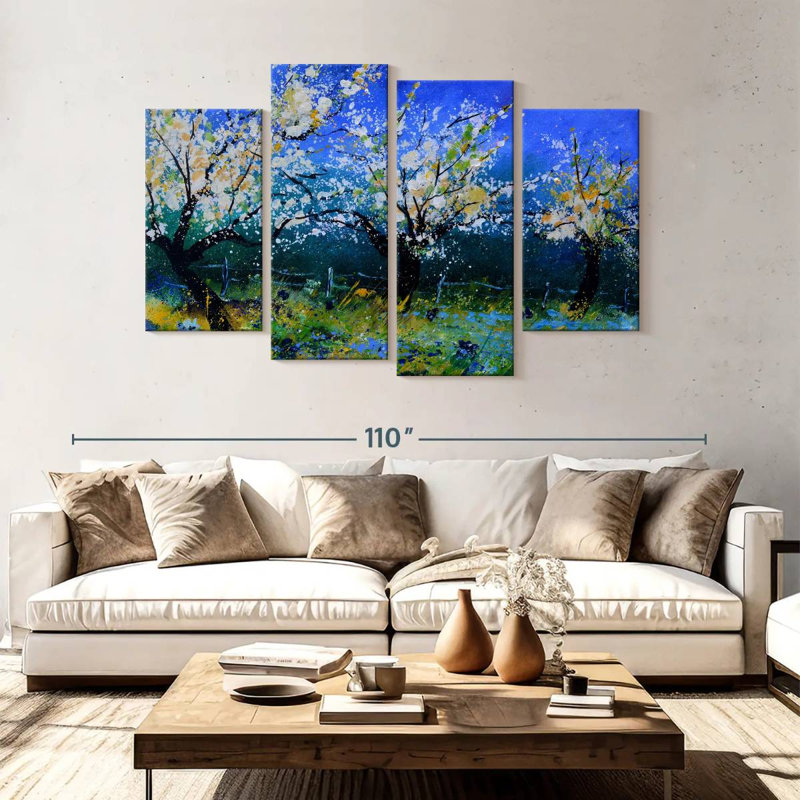 Avery Apple Trees In Spring, 54" H x 84" W