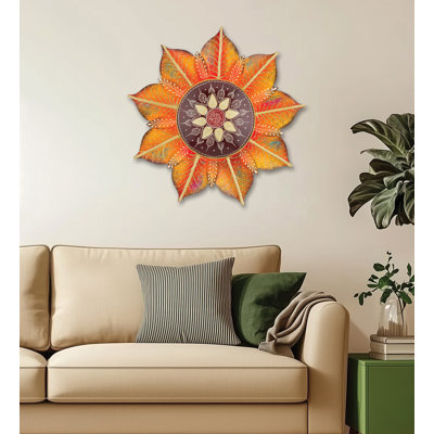 Décoration murale d'extérieur 22 pouces en métal Sun