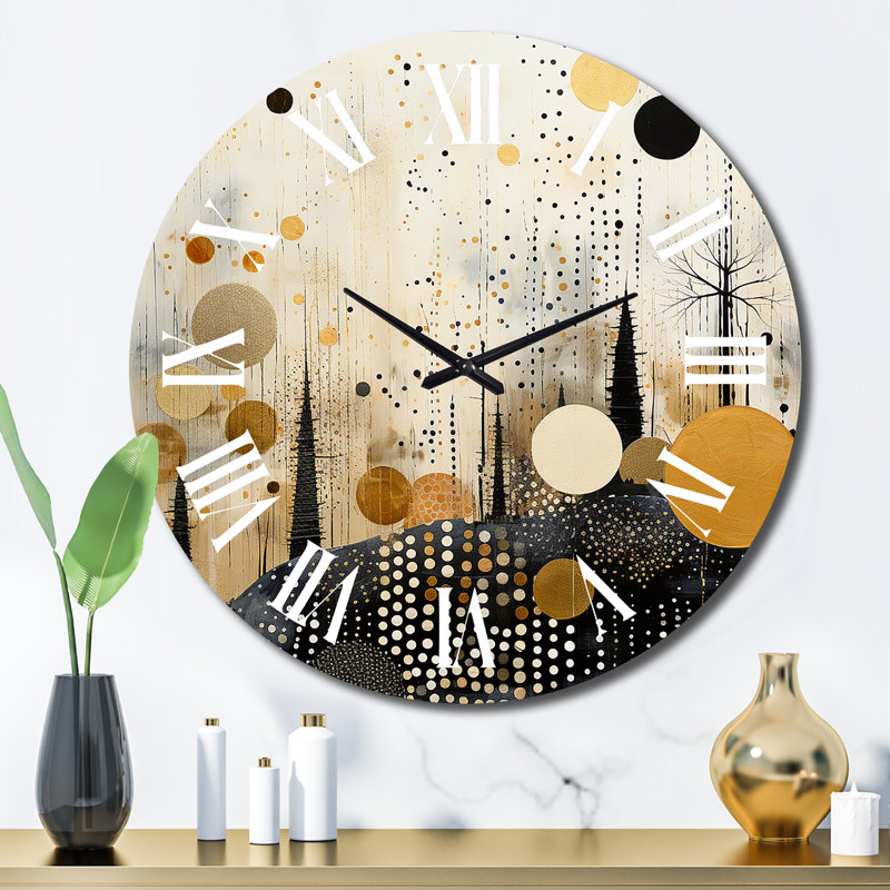 Horloge murale Chasyn - Collages abstraits, Grand