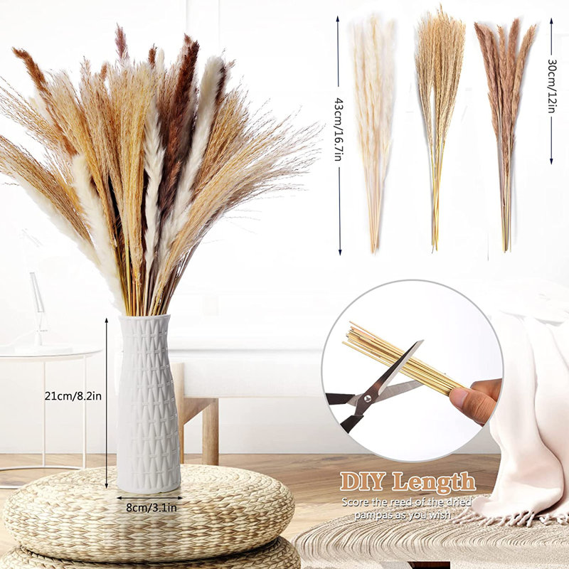 16.7'' Reed Grass in Ceramic Vase