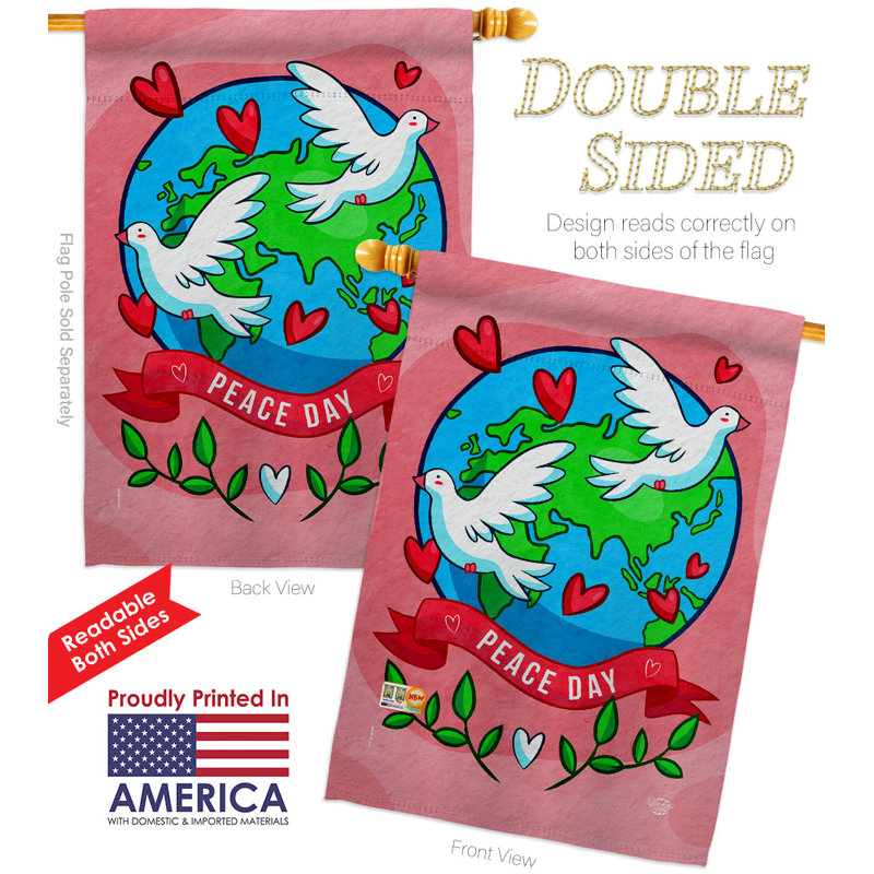 Drapeau de maison à 2 côtés en polyester / mélange de polyester 40 x 28 po