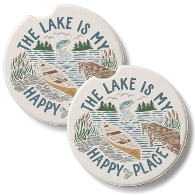 Ensemble de 2 sous-verres en pierre Lakeside Memories