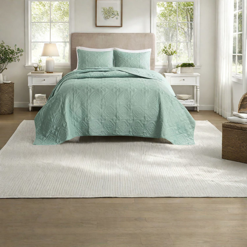 Comfortable Microfiber Bedding Sets, Reversible Seafoam Style For Home