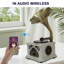 Mini haut-parleur Bluetooth blanc en bois avec radio rétro, son stéréo, sans fil Bluetooth, entrée AUX, lecture USB et prise casque 3,5 mm