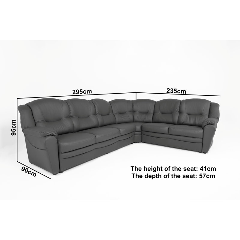 Aydenne 6 Seater Faux Leather Corner Sofa , Right Hand Facing