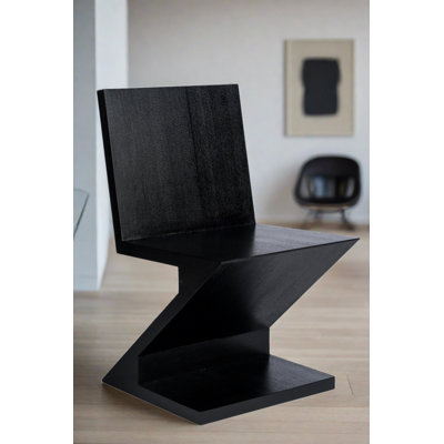 Johnston Zig Zag Wooden Accent Chair in Sculptural Mid-Century Design – Iconic Wood Statement Piece