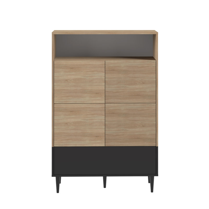 Korsen 90cm Sideboard, Oak/Black