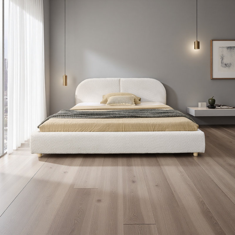 Base de lit tapissier grand, Beige