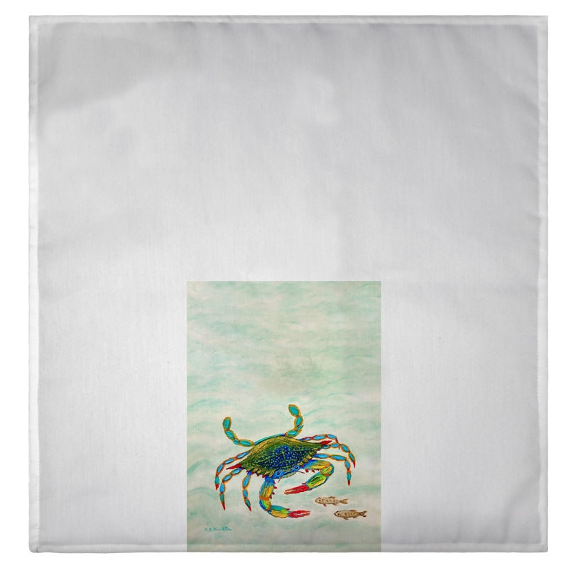 Serviette d'invité crabe et poisson