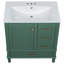 Meuble-lavabo simple 18 po avec plateau en bois massif Onkar-972732612