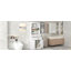 Armoire de rangement pour salle de bain avec deux portes, tiroirs, tablette réglable et trois tablettes ouvertes