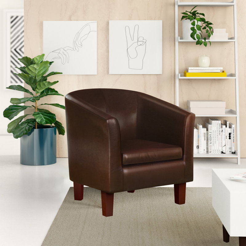 Darlene Faux Leather Armchair, Brown