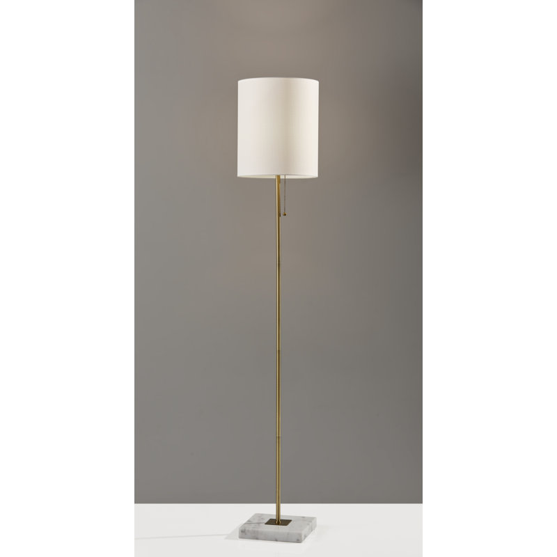 Lampe sur pied 62 po Reed, Laiton antique