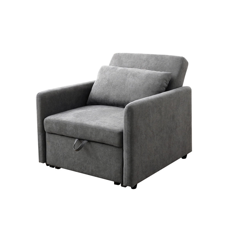 36 In. Polyester Twin Size Sofa Bed, Gray