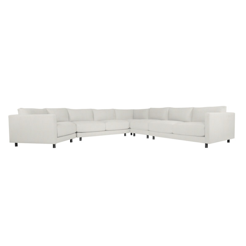 Avanni Patio Sectional with Sunbrella Cushions, Matte Black, Cream Outdoor Poly 6070-002
