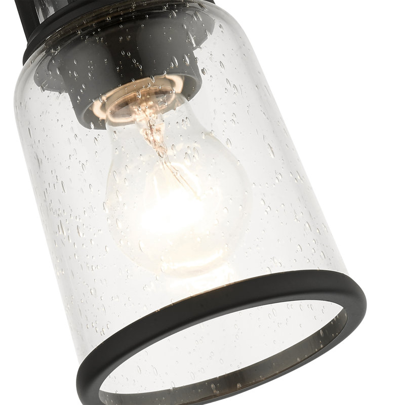 Miceli Glass Flush Mount, Black