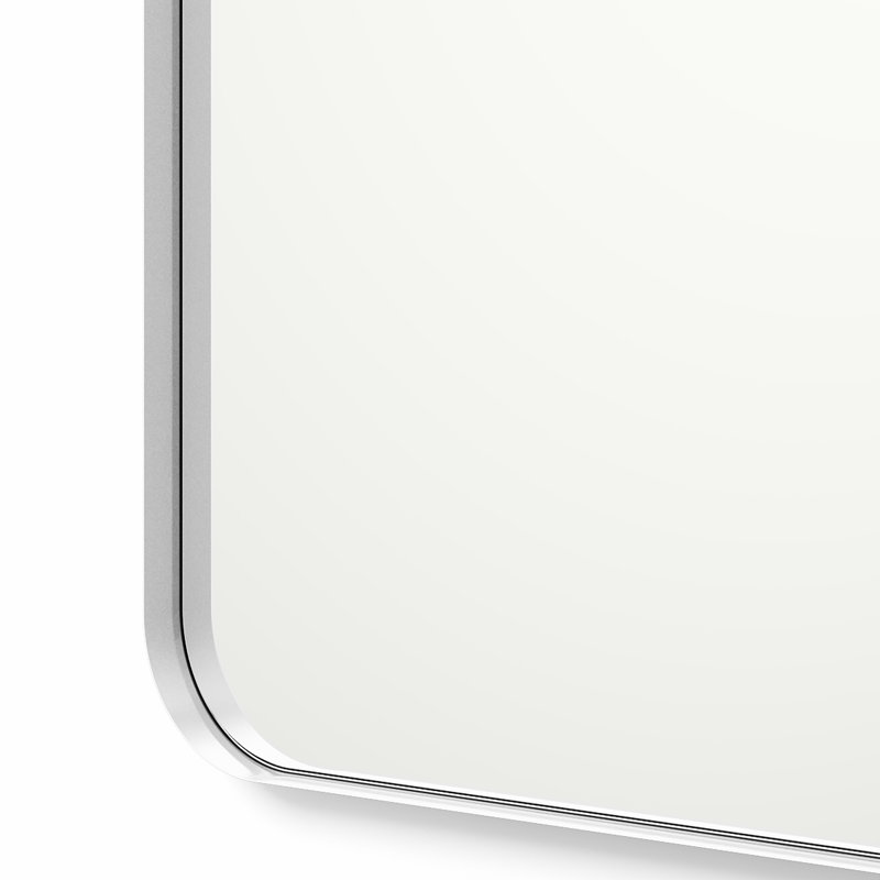 Jonasia Metal Wall Mirror, Silver, 36" x 24"