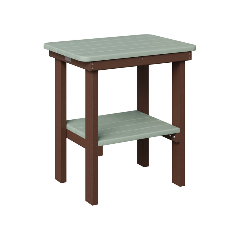Berlin Gardens Rectangular End Dining Table, Seafoam, Chocolate Brown