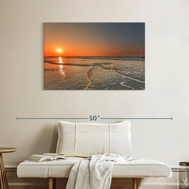 Coucher de soleil sur la plage de Gillard Hilton Head, H 26 po x l 39 po