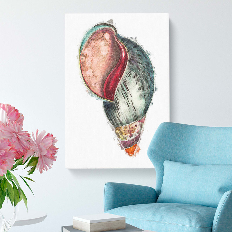 Colourful Seashell by George Shaw - Wrapped Canvas, 60cm H x 40cm W x 3cm D