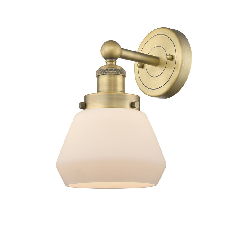 Carrboro Armed Sconce, Matte White, Brushed Brass