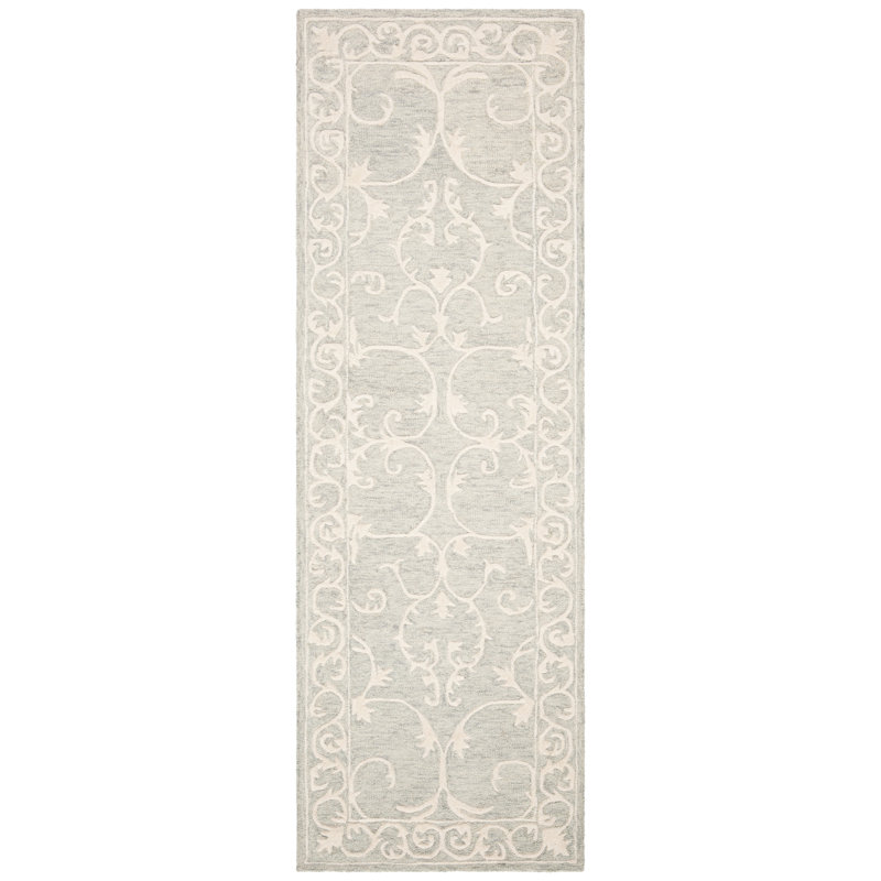 Tapis oriental en laine et coton touffeté à la main Dawnview, Tapis de couloir 2 pi 3 po x 8 pi