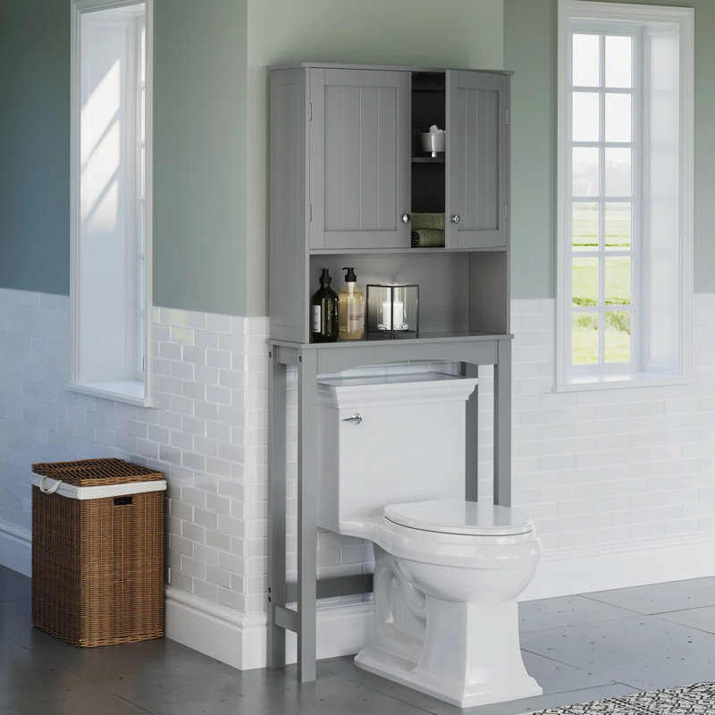 RiverRidge Ashland Over the Toilet Bathroom Spacesaver Wall Medicine Storage Cabinet with Adjustable Shelf, Gray