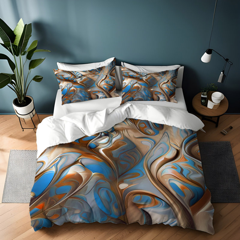 Abstract Duvet Cover, King Duvet Cover + 2 King Shams