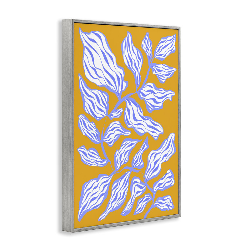 «Leaves on Orange», estampe numérique encadrée par Martina Pavlova, Estampe numérique Farmhouse, H 24 po x l 16 po
