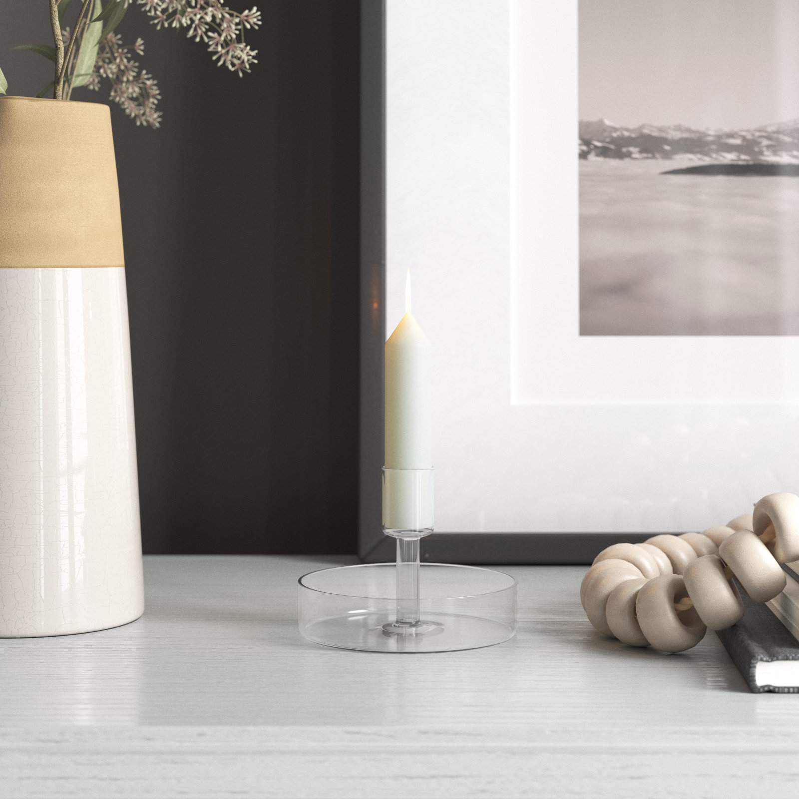 Ianthe Candleholder, 3.5" H x 4.25" W x 4.25" D
