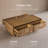 Estelle Sleek Low-Profile Modern Coffee Table with Artisan Hand-Laid Geometric Veneer and Storage-132284414