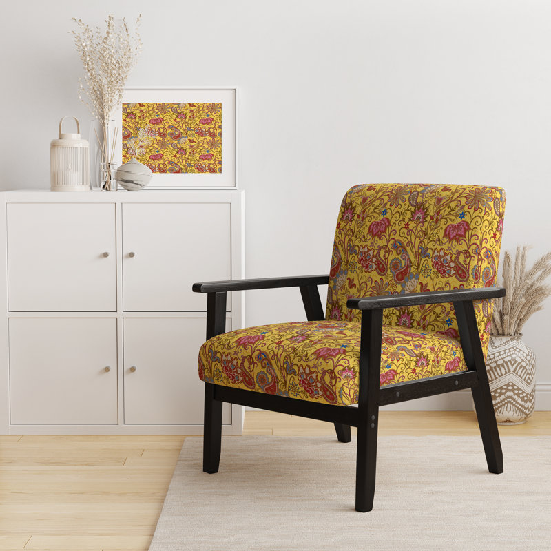 'Inesha - Motif de style traditionnel et traditionnel - Fauteuil rembourré d'appoint bohémien et électrique