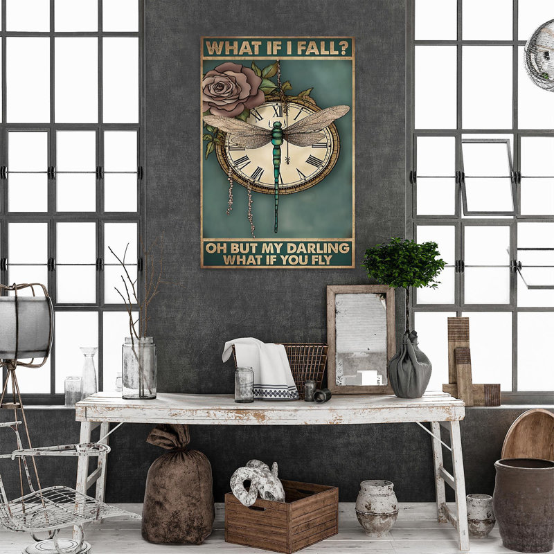 «Dagonfly What If You Fly», impression rectangulaire sur toile 1 pièce «Dagonfly What If You Fly»