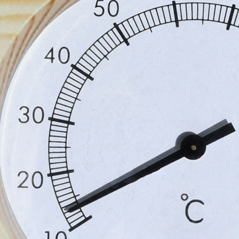 Wall-Mounted Pine Wood Sauna Thermometer and Hygrometer