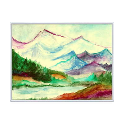Paysage avec montagnes - Peinture sur toile