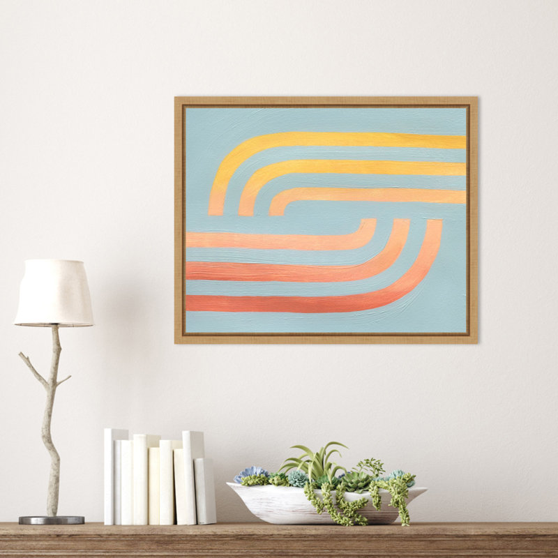 «Woven Sea and Sun II» par Grace Popp, reproduction d'art sur toile encadrée, 16 po x 20 po