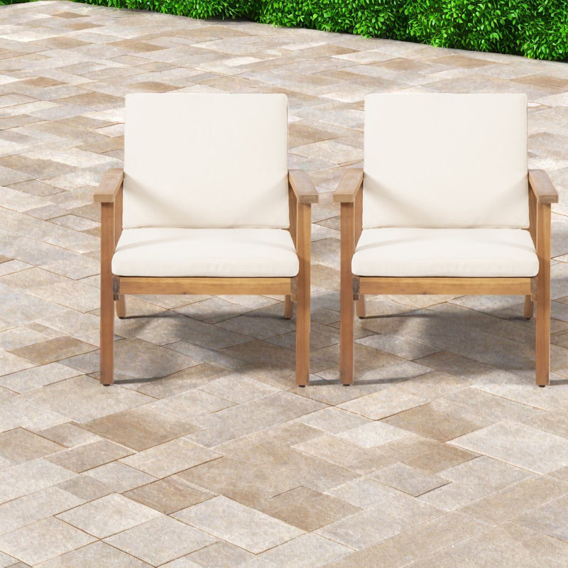 Chaises longues confortables de patio en bois d'acacia, style moderne pour l'extérieur