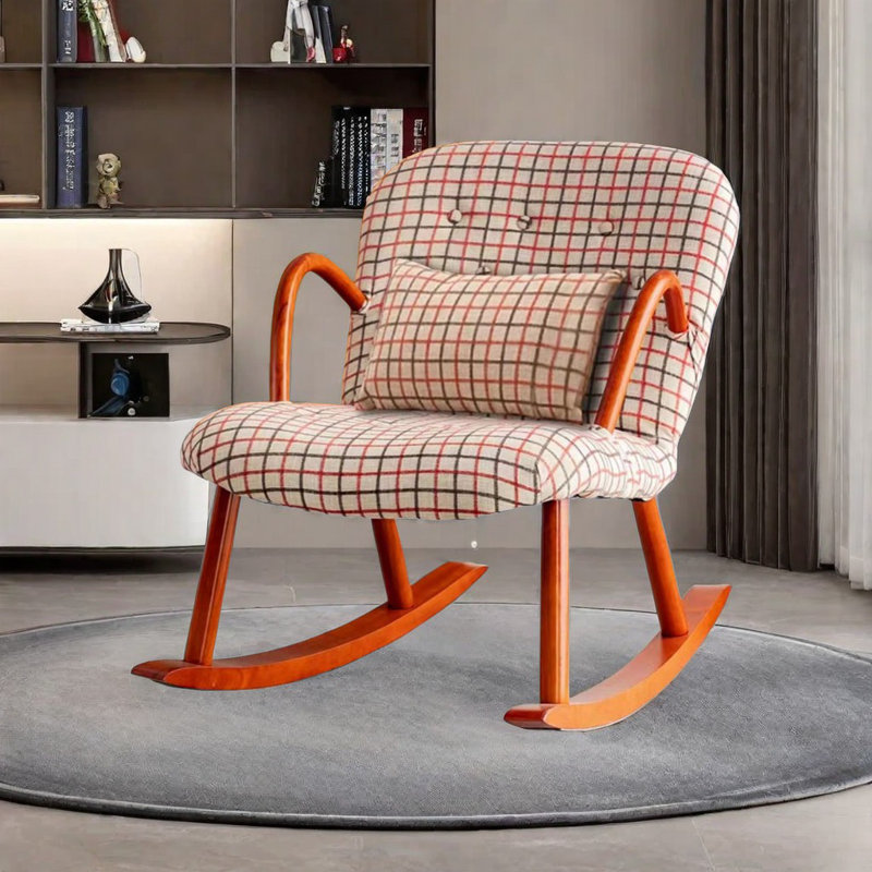 Chaise berçante en bois massif American Retro