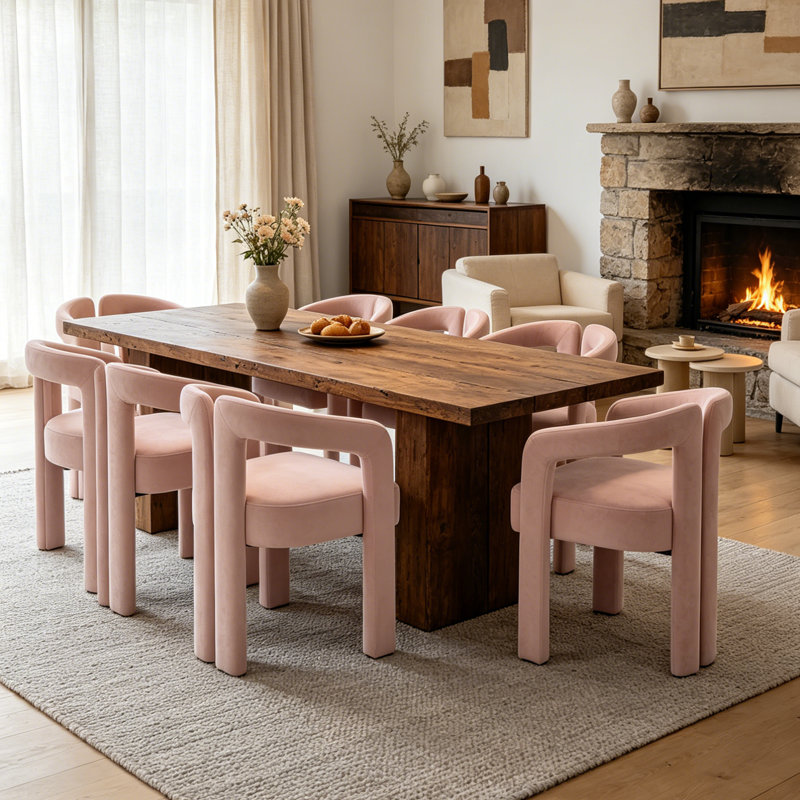 Ensemble de 2 chaises demi-tonneau Accent, Rose