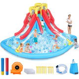 14.5' X 12.7' Bounce House With Water Slide And Air Blower