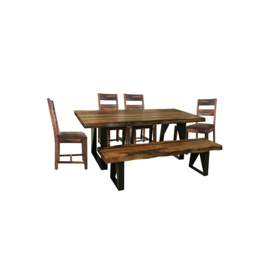 Chaliyah 6 - Person Solid Wood Top Double Pedestal Dining Set
