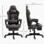Fauteuil inclinable pivotant en cuir de polyuréthane avec dossier haut, support lombaire et hauteur réglable