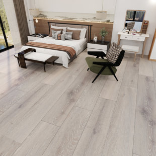 9.84 In. X 72.8 In. 12Mm Waterproof Hybrid Rigid Core Flooring With IXPE Pad AC5 Wear Layer