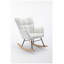 Fauteuil oscillant oscillant en tissu ivoire Teddy | Idée de cadeau