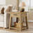 Side Table with Drawer, 2 -Tier Wooden End Table with Shelf Storage