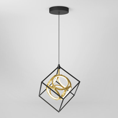 1 - Light Gold/Black LED Sphere Pendant