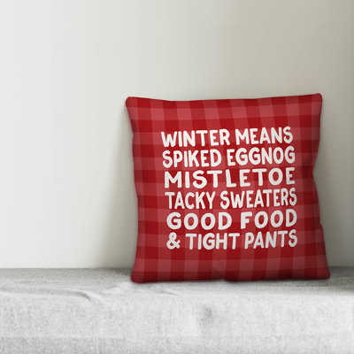  Winter Words Throw Pillow Cover